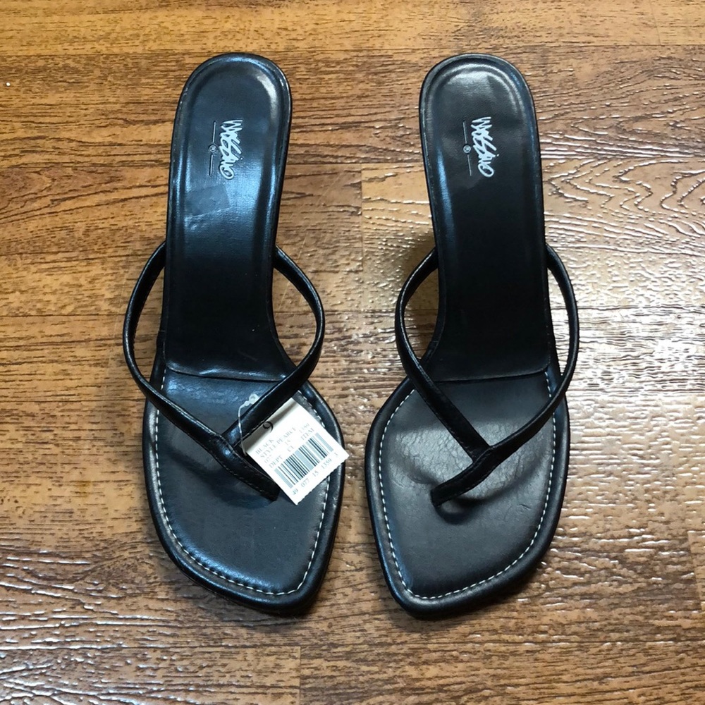 Y2K Square Toe Thong strap heel NEW